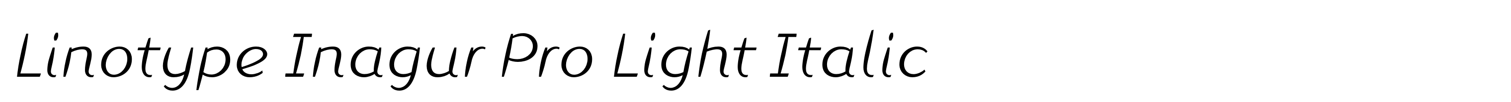 Linotype Inagur Pro Light Italic